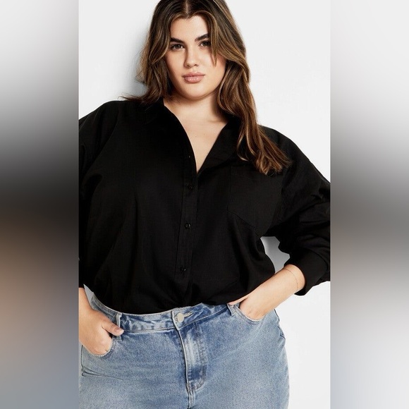 Nwt MYSTERY-Black BUTTON UP CAMO POCKET &Cuff Patch Military Adams’s Top - Picture 5 of 5